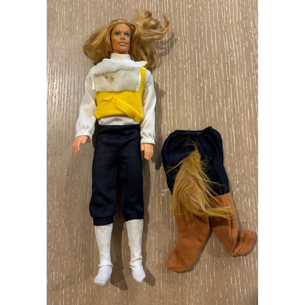 Vintage Mattel Disney Beauty and the Beast Prince Adam Ken Doll Costume Flawed